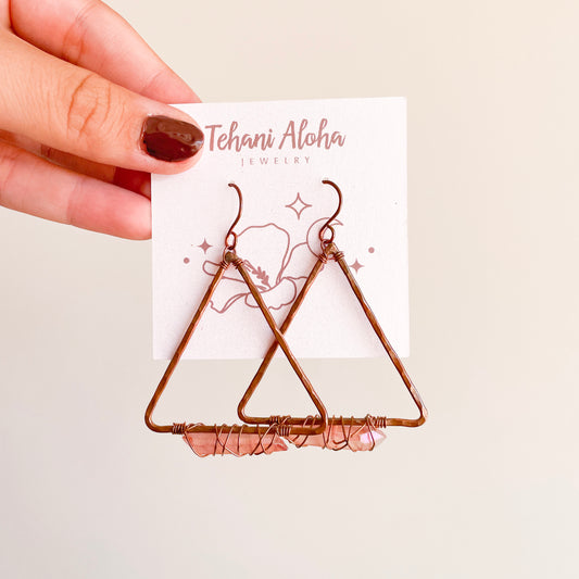 Triangle Earrings - Copper