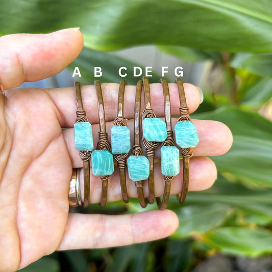 Copper Cuffs - Larimar