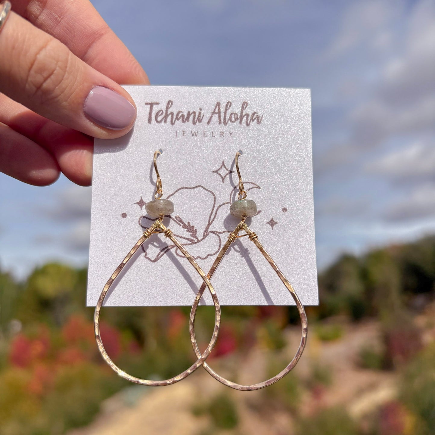 Earrings - Labradorite Stone