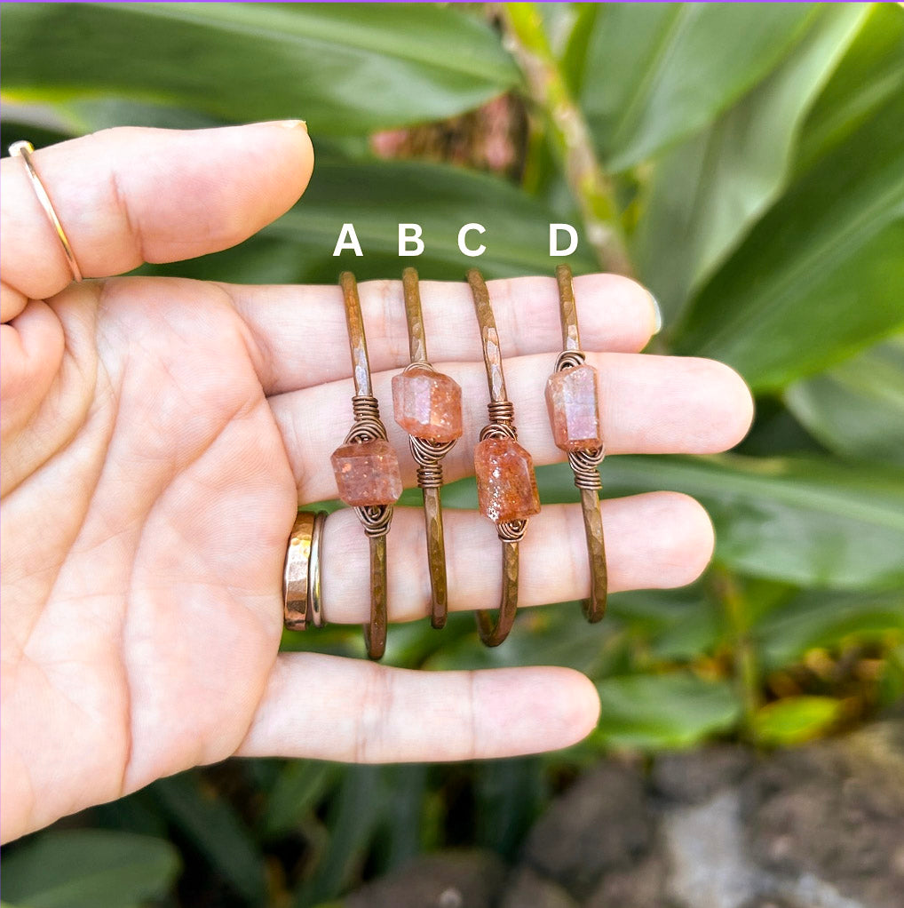 Copper Cuffs - Oregon Sunstone