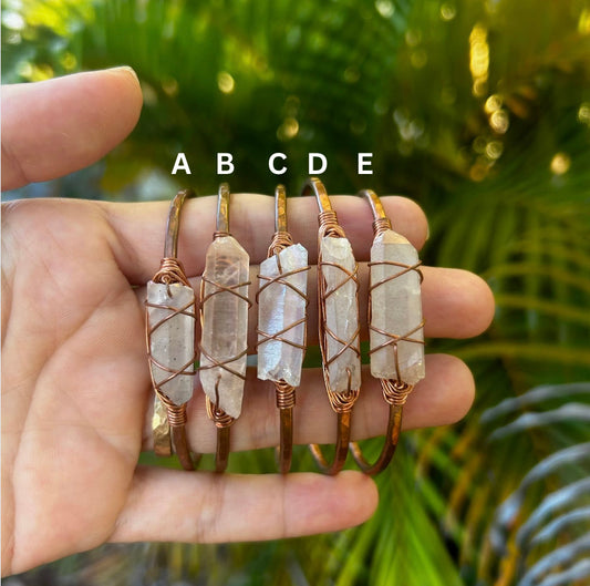 Copper Cuffs - White Quartz