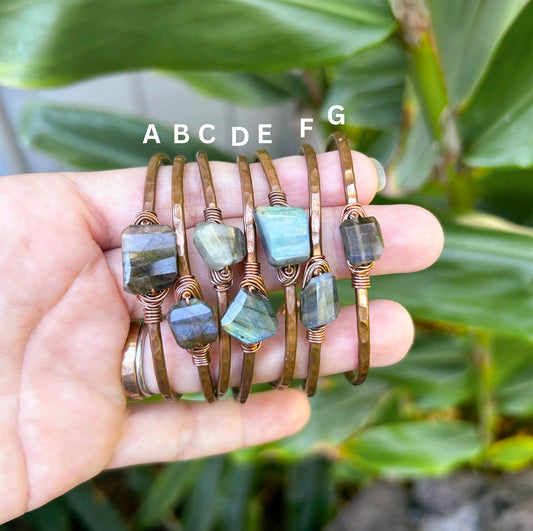 Copper Cuffs - Labradorite