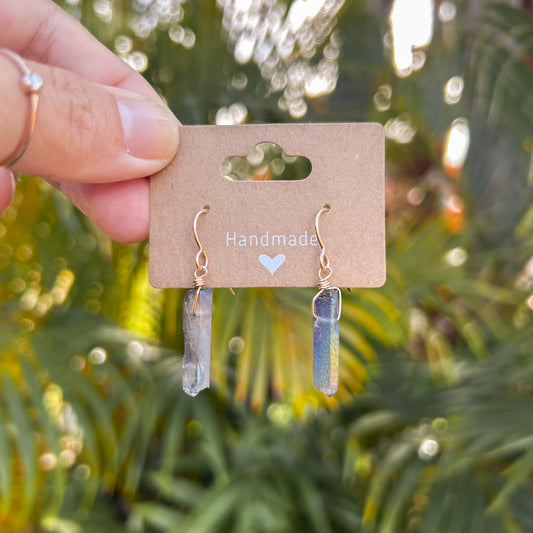 Tiny Earrings - Peacock Quartz